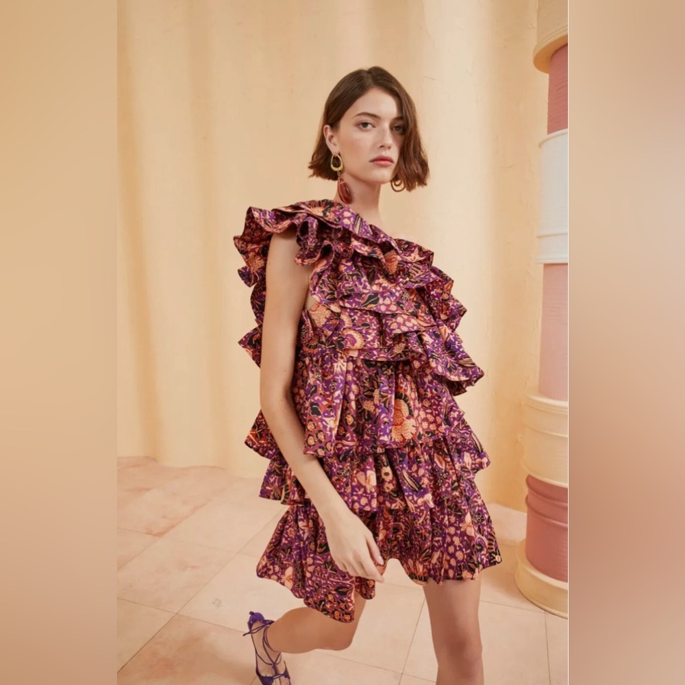 Ulla Johnson Naomi One-Shoulder Ruffle Dress